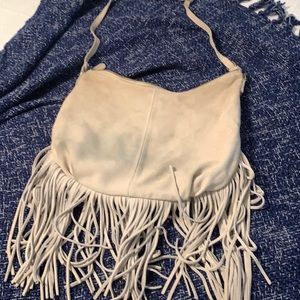 Boho fringe suede shoulder bag